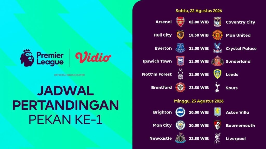 Jadwal Lengkap Premier League 2026/2027: Pertandingan, Tanggal, dan Laga Menarik